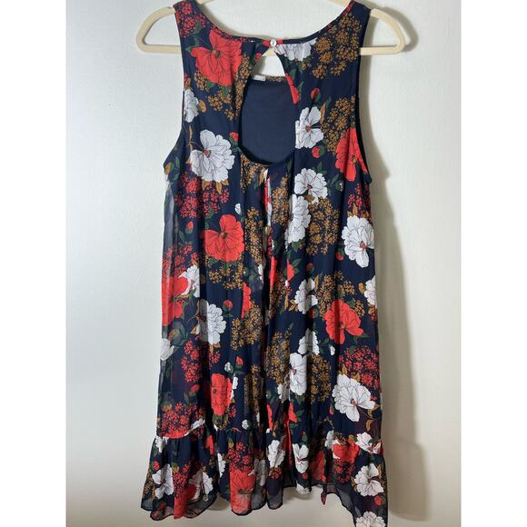 NWT Entro Navy Sleeveless Knee Length Shift Dress Sz L - Picture 2 of 3